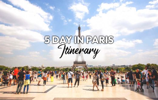 Featured image for a Paris Itinerary 5 Day - Eiffel Tower at sunset